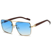Fashion Retro Square Metal Shades Women's Original Brand Design Driving Sunglasses New Double Bridge Pilot Sun Glasses